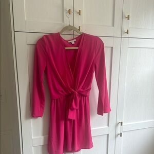 Topshop Fuchsia Long Sleeve Dress